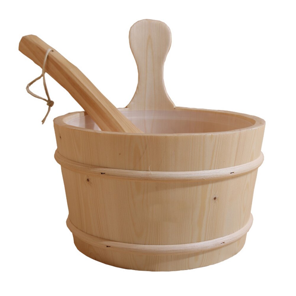 Wooden 4L Sauna Bucket and Ladle Wooden 4L Sauna Bucket and Ladle