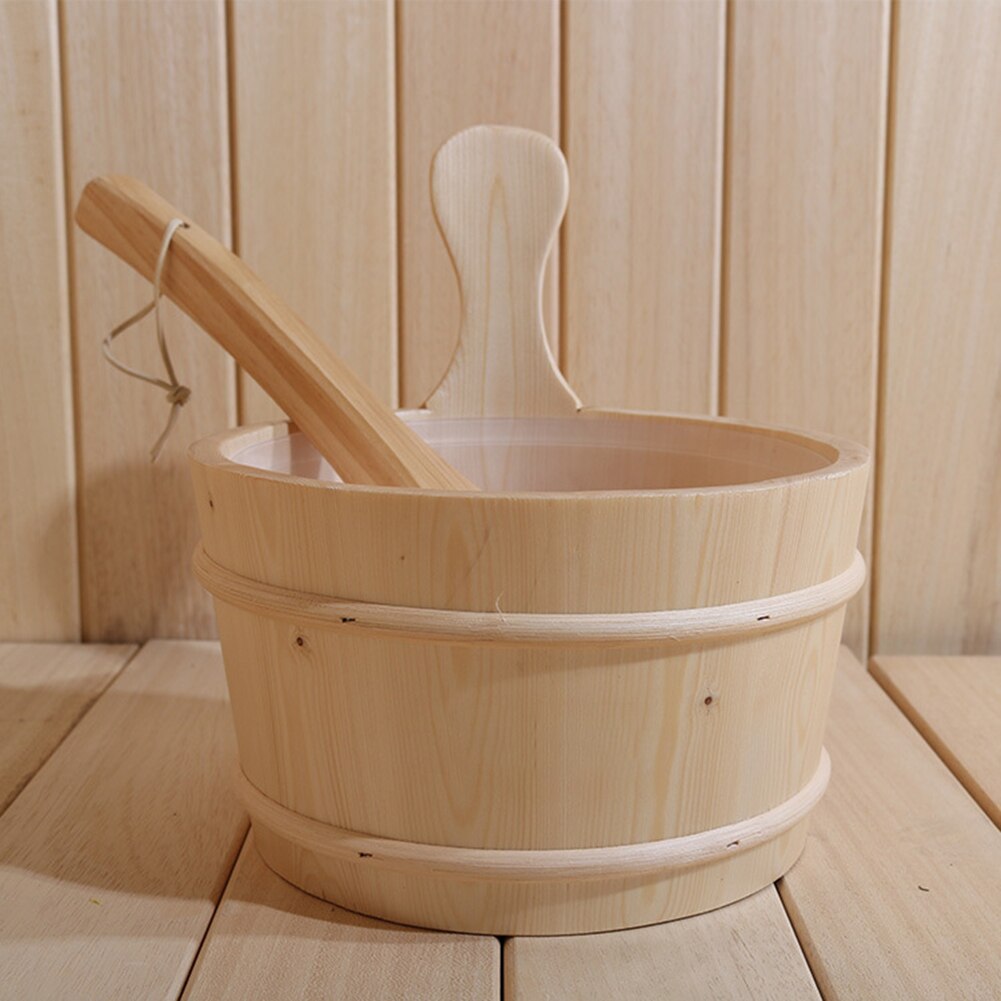 Wooden 4L Sauna Bucket and Ladle Wooden 4L Sauna Bucket and Ladle