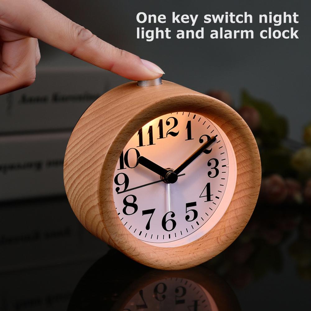 Wooden Alarm Desk Clock