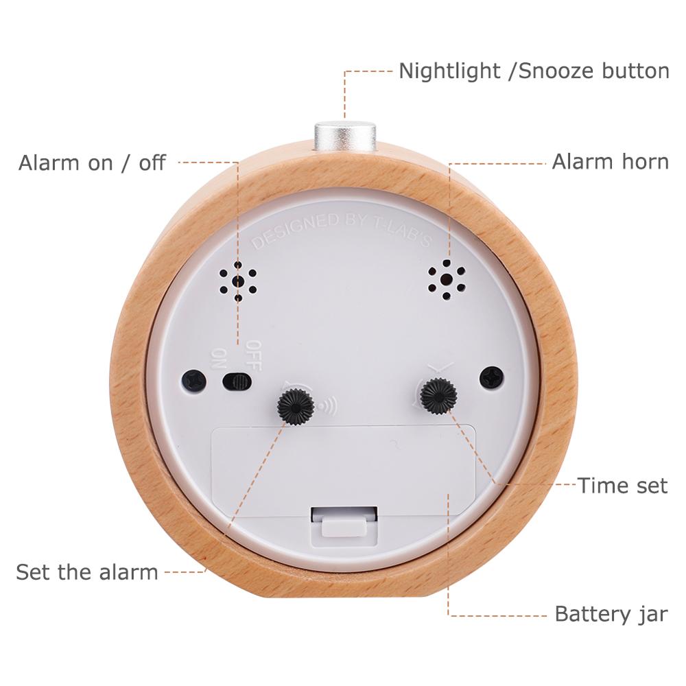 Wooden Alarm Desk Clock