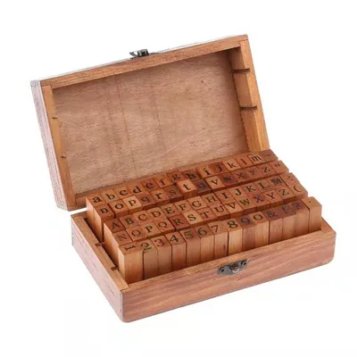 Wooden Alphabet Stamps Set (70pcs) Wooden Alphabet Stamps Set (70pcs)