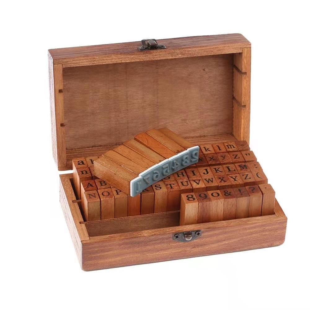 Wooden Alphabet Stamps Set (70pcs) Wooden Alphabet Stamps Set (70pcs)