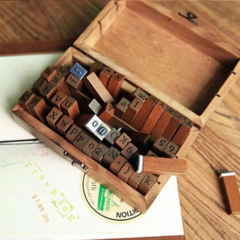 Wooden Alphabet Stamps Set (70pcs) Wooden Alphabet Stamps Set (70pcs)