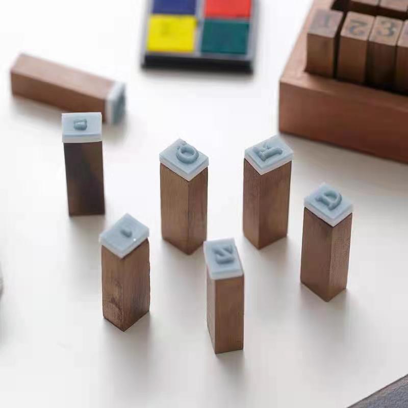 Wooden Alphabet Stamps Set (70pcs) Wooden Alphabet Stamps Set (70pcs)