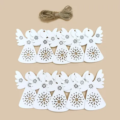 Wooden Angels Cut Out Decoration (10 pcs) Wooden Angels Cut Out Decoration (10 pcs)