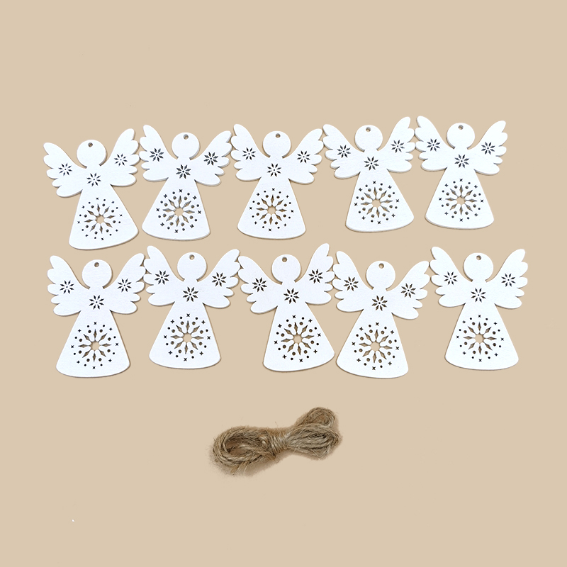 Wooden Angels Cut Out Decoration (10 pcs) Wooden Angels Cut Out Decoration (10 pcs)