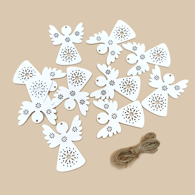 Wooden Angels Cut Out Decoration (10 pcs) Wooden Angels Cut Out Decoration (10 pcs)