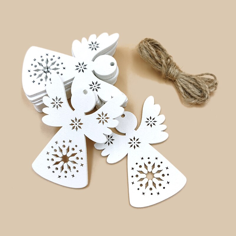 Wooden Angels Cut Out Decoration (10 pcs) Wooden Angels Cut Out Decoration (10 pcs)