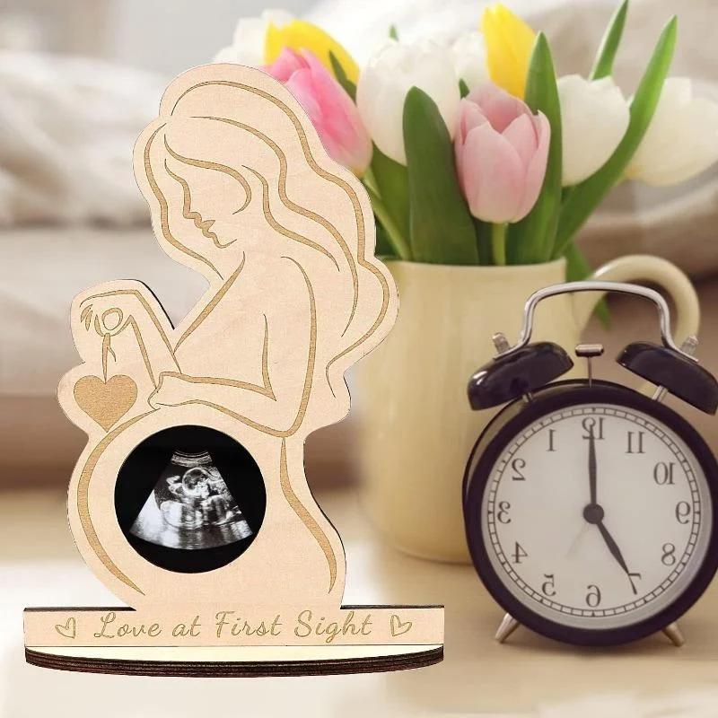 Wooden Baby Ultrasound Photo Frame – Pregnancy Design for Expectant Mothers
