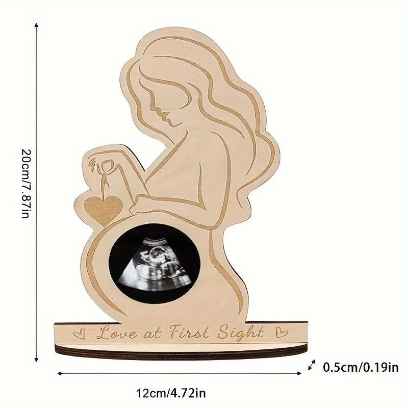 Wooden Baby Ultrasound Photo Frame – Pregnancy Design for Expectant Mothers