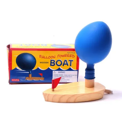 Wooden Balloon Boat Toy