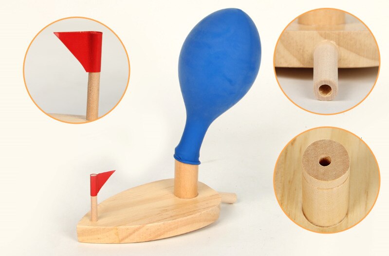 Wooden Balloon Boat Toy