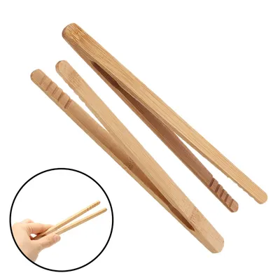 Wooden Bamboo Toast Tongs (8 pcs)
