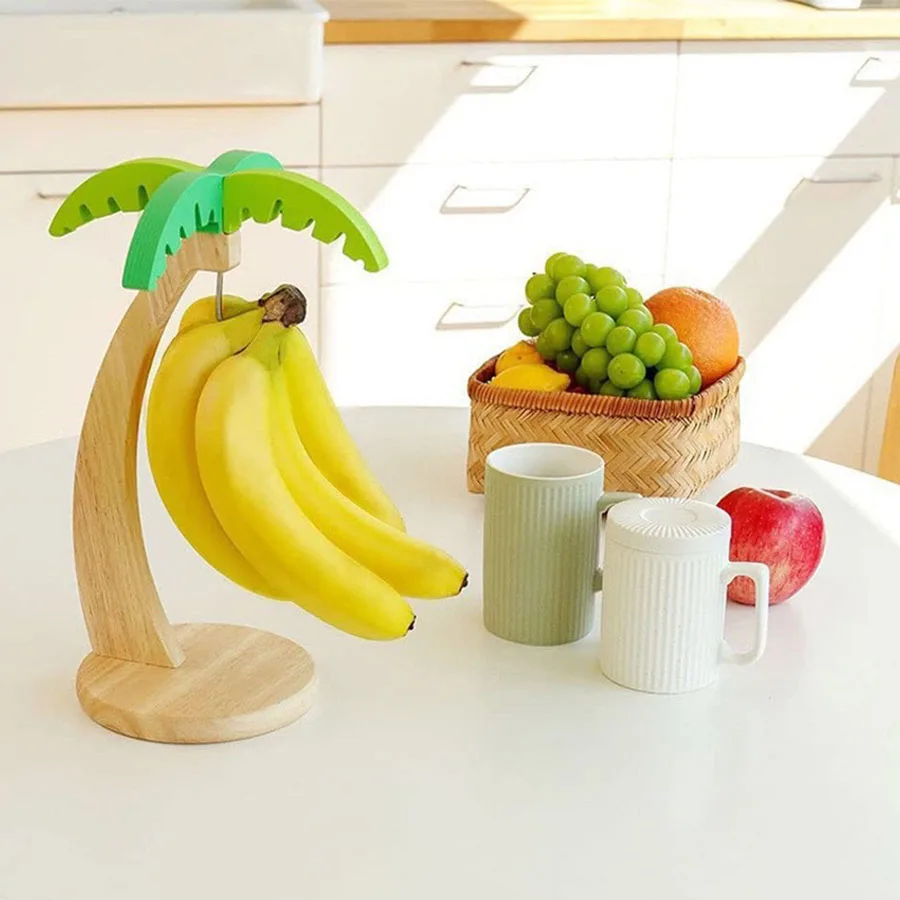 Wooden Banana Rack Hanging Kitchen Rack Simulated Leaf Decorative Fruit Vertical Storage Rack with Hook Kitchen Wooden Banana Rack Hanging Kitchen Rack Simulated Leaf Decorative Fruit Vertical Storage Rack with Hook Kitchen
