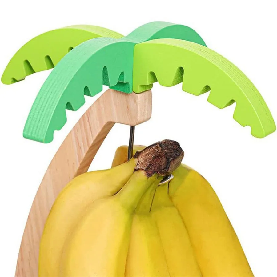 Wooden Banana Rack Hanging Kitchen Rack Simulated Leaf Decorative Fruit Vertical Storage Rack with Hook Kitchen Wooden Banana Rack Hanging Kitchen Rack Simulated Leaf Decorative Fruit Vertical Storage Rack with Hook Kitchen