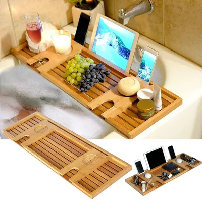 Wooden Bath Tray with Book Stand Wooden Bath Tray with Book Stand