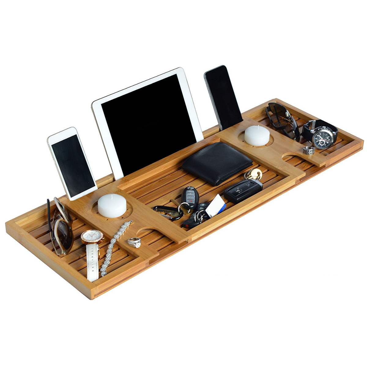 Wooden Bath Tray with Book Stand Wooden Bath Tray with Book Stand