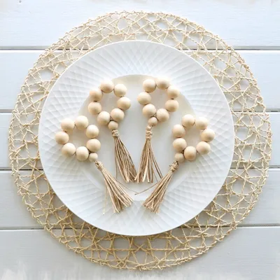 Wooden Bead Napkin Rings (6pcs)