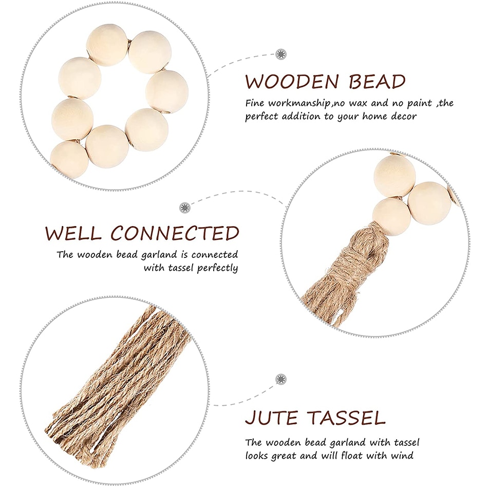 Wooden Bead Napkin Rings (6pcs)