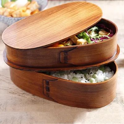 Wooden Bento Box Double-Layer Container Wooden Bento Box Double-Layer Container