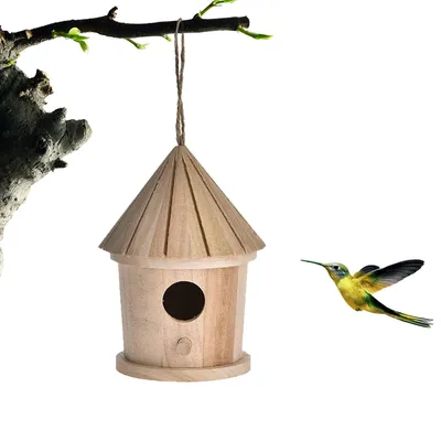 Wooden Bird House Hanging Nest Wooden Bird House Hanging Nest