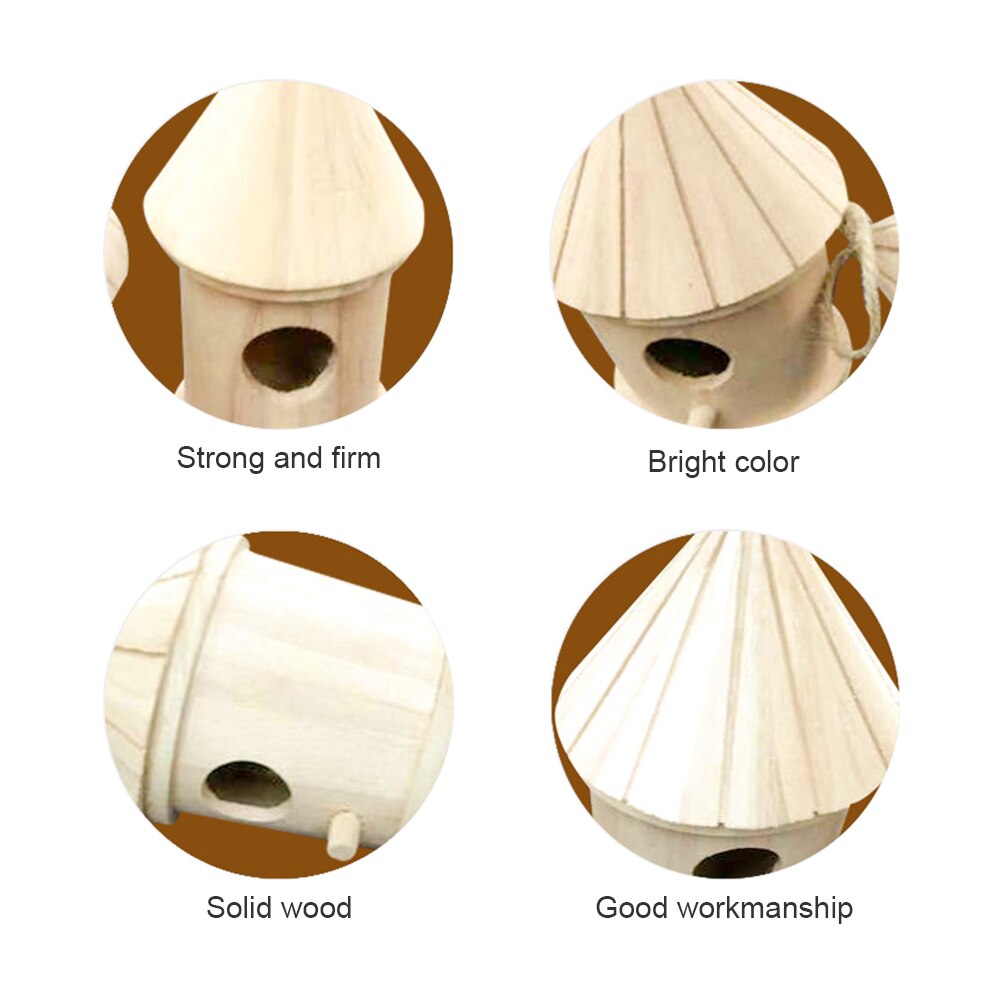 Wooden Bird House Hanging Nest Wooden Bird House Hanging Nest