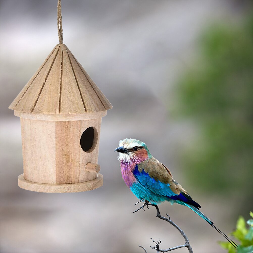 Wooden Bird House Hanging Nest Wooden Bird House Hanging Nest