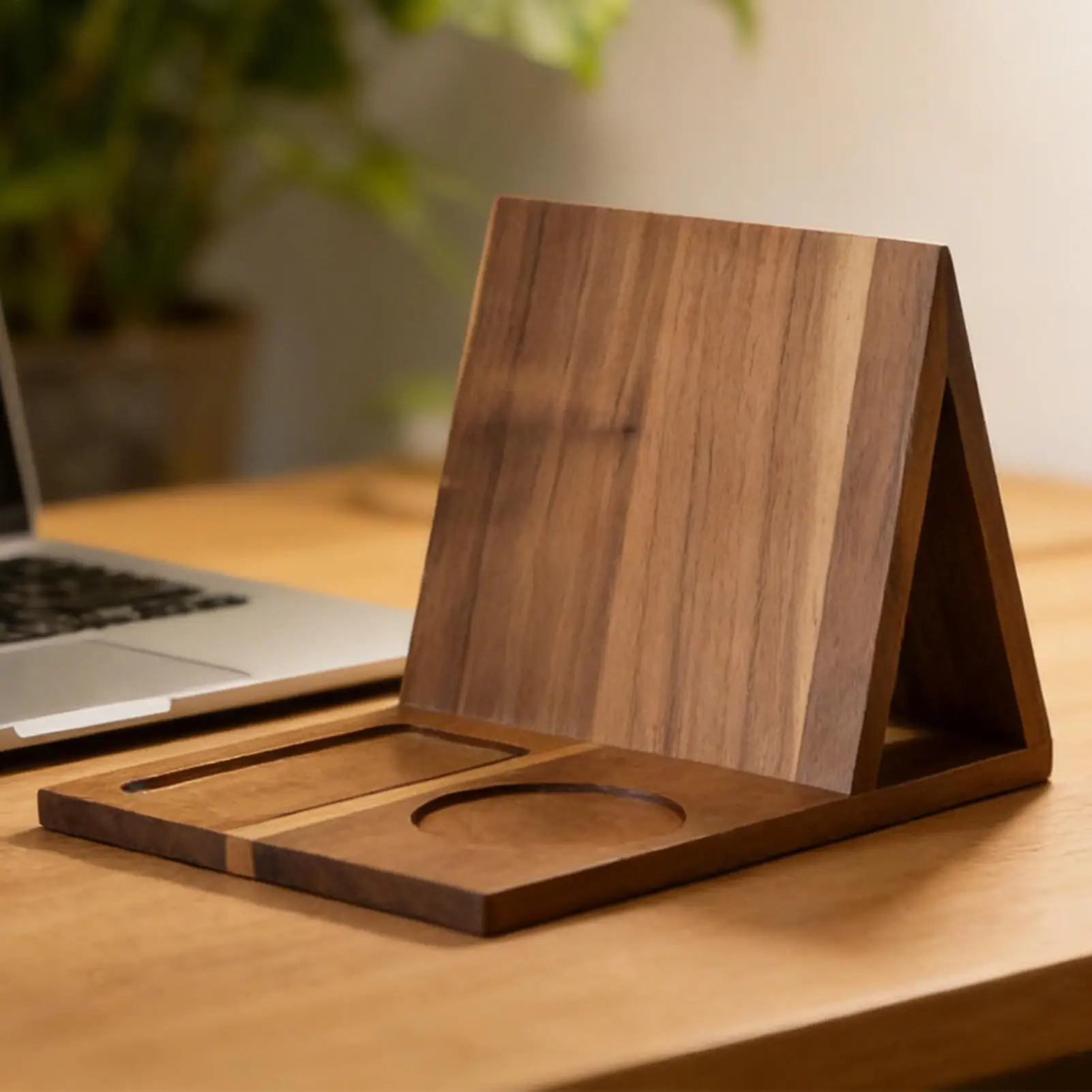 Wooden Book Stand With Drink Holder Wooden Triangle Bookmark Reading Rest with Slotted Triangle Book Stand Display Wooden Book Stand With Drink Holder Wooden Triangle Bookmark Reading Rest with Slotted Triangle Book Stand Display