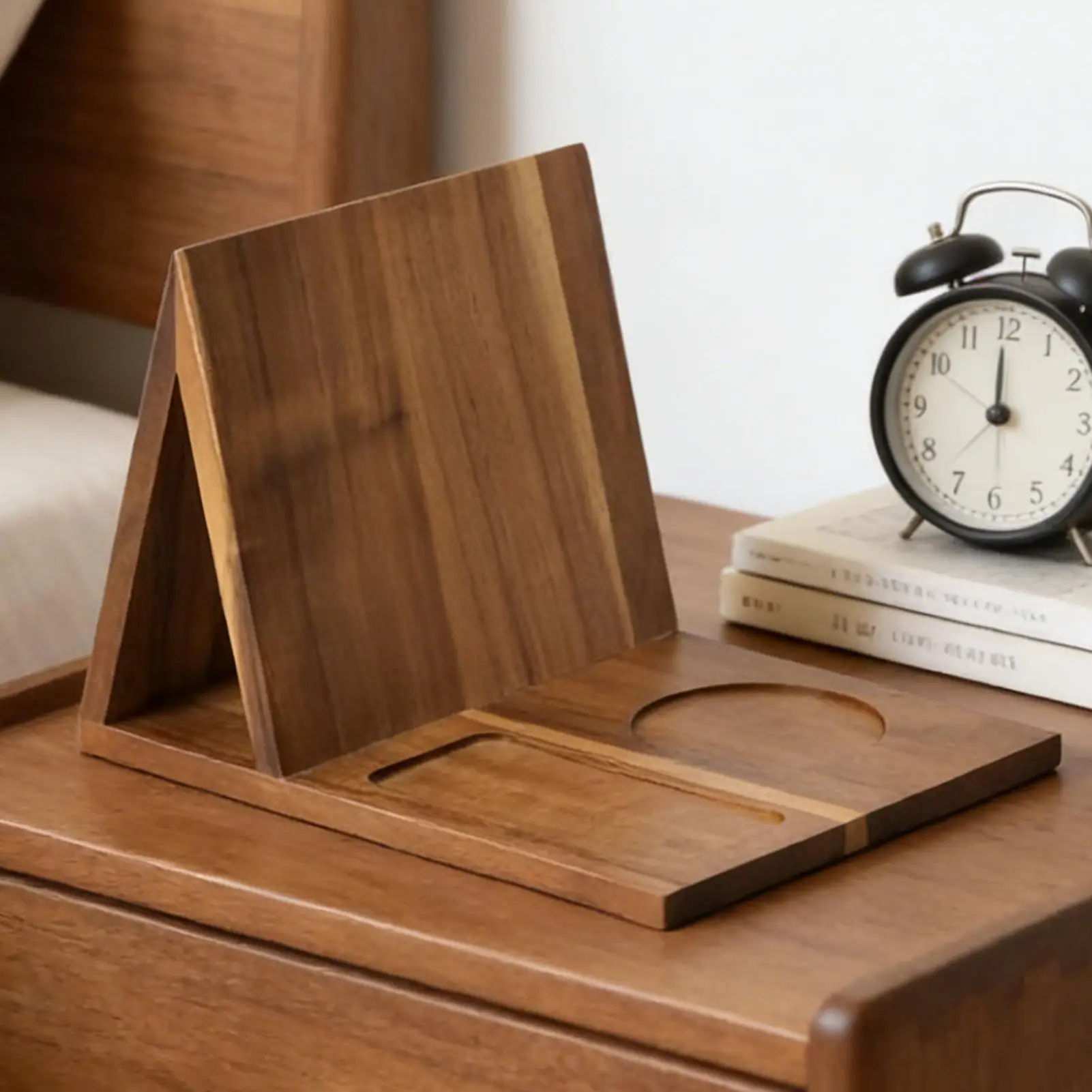 Wooden Book Stand With Drink Holder Wooden Triangle Bookmark Reading Rest with Slotted Triangle Book Stand Display Wooden Book Stand With Drink Holder Wooden Triangle Bookmark Reading Rest with Slotted Triangle Book Stand Display