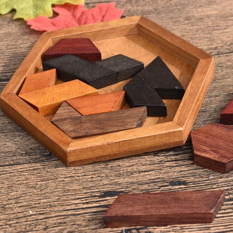 Wooden Brain Teaser Hexagon Puzzle Wooden Brain Teaser Hexagon Puzzle