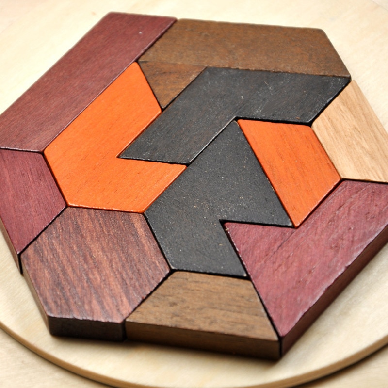 Wooden Brain Teaser Hexagon Puzzle Wooden Brain Teaser Hexagon Puzzle