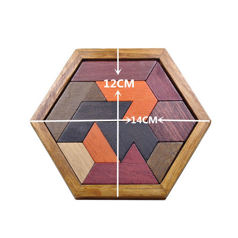 Wooden Brain Teaser Hexagon Puzzle Wooden Brain Teaser Hexagon Puzzle