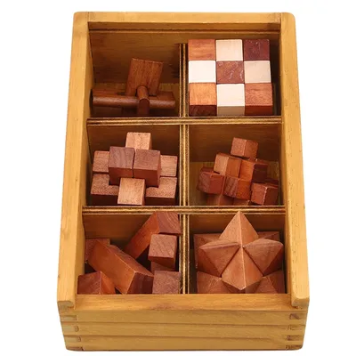 Wooden Brain Teaser Set (6 Pcs) Wooden Brain Teaser Set (6 Pcs)