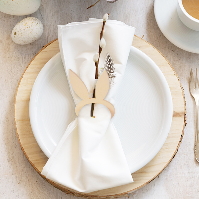 Wooden Bunny Ears Napkin Rings (10Pcs) Wooden Bunny Ears Napkin Rings (10Pcs)