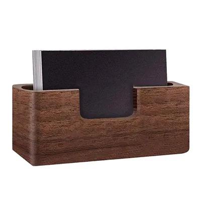 Wooden Business Card Holder for Desk