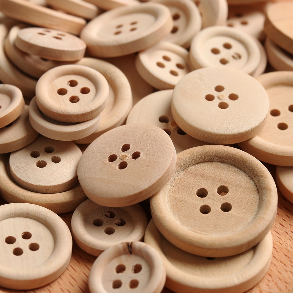 Wooden Buttons Sewing Supplies (50pcs) Wooden Buttons Sewing Supplies (50pcs)