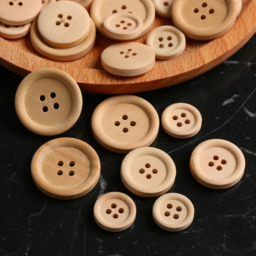 Wooden Buttons Sewing Supplies (50pcs)