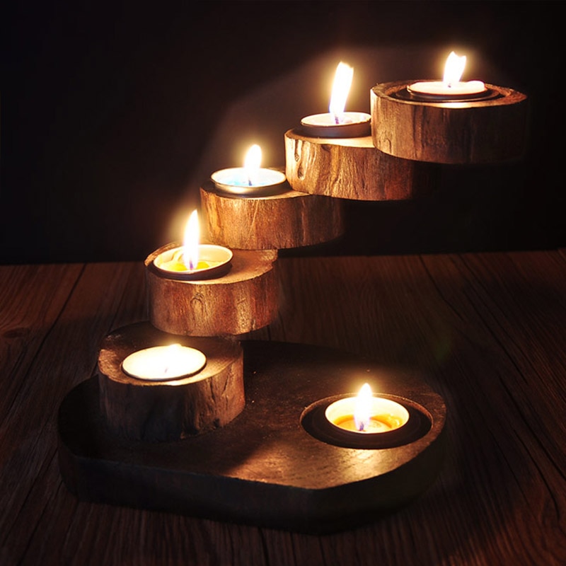 Wooden Candle Holders Retro Design Wooden Candle Holders Retro Design