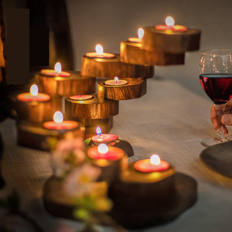 Wooden Candle Holders Retro Design Wooden Candle Holders Retro Design