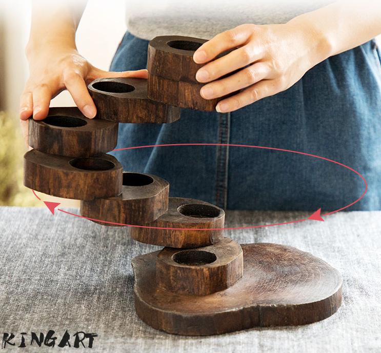 Wooden Candle Holders Retro Design Wooden Candle Holders Retro Design