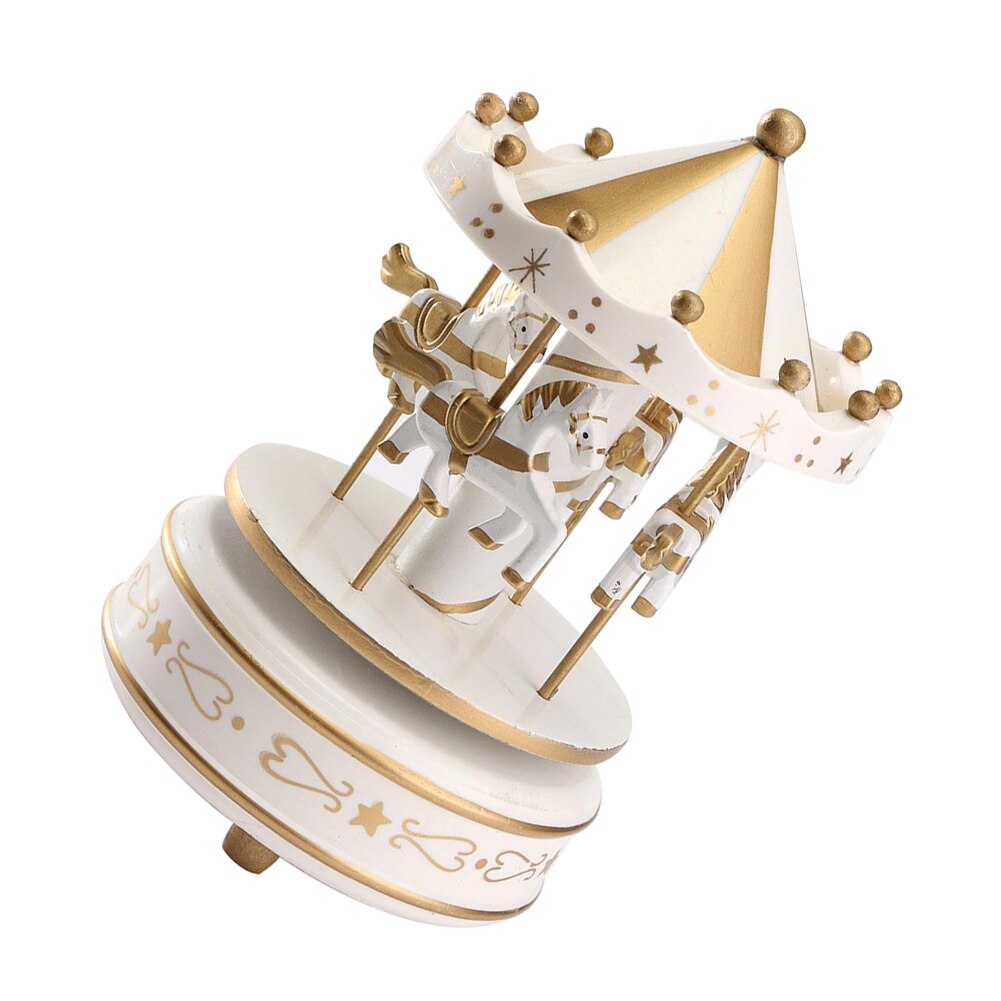 Wooden Carousel Music Box Wind-Up Box