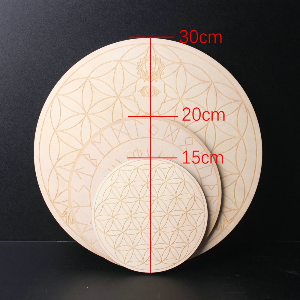 Wooden Carved Crystal Grid Board Wooden Carved Crystal Grid Board