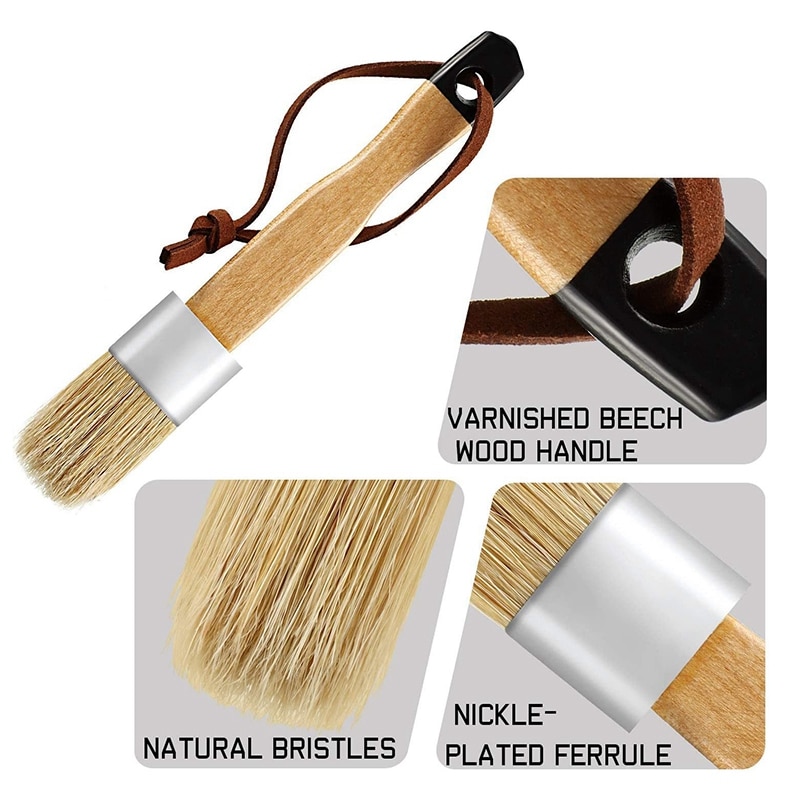Wooden Chalk Paint Brushes (3pcs)