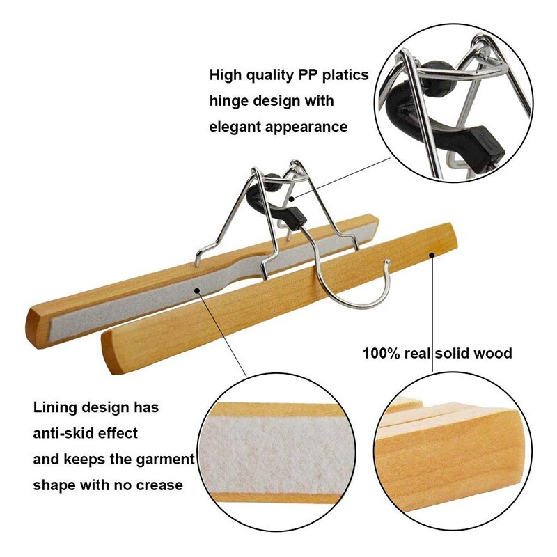 Wooden Clamp Hangers (8 Pieces)