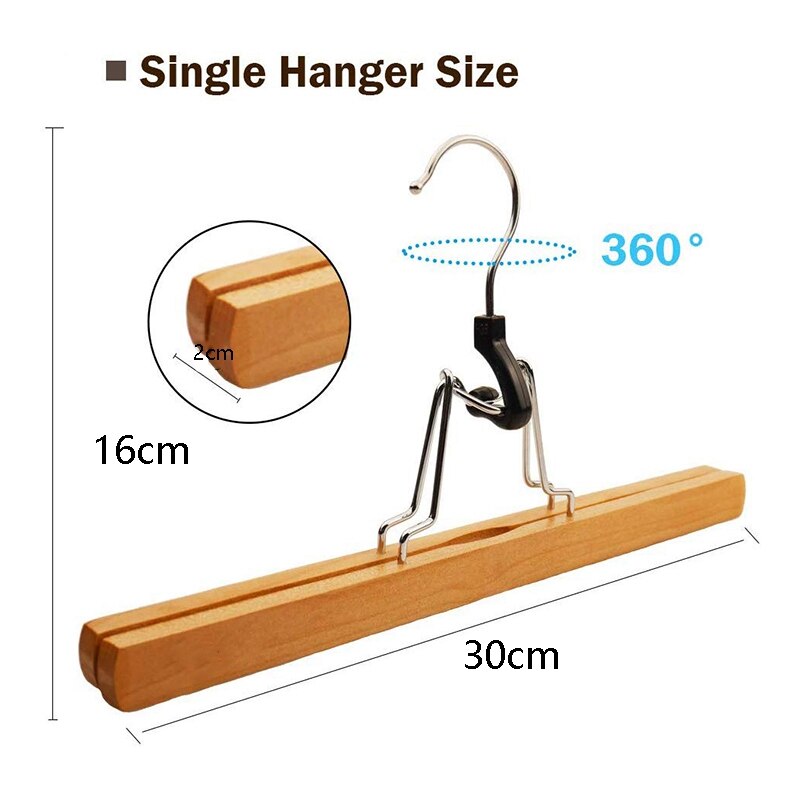 Wooden Clamp Hangers (8 Pieces)