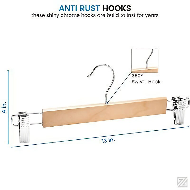 Wooden Clip Hangers Pants Holder (10 Pcs) Wooden Clip Hangers Pants Holder (10 Pcs)