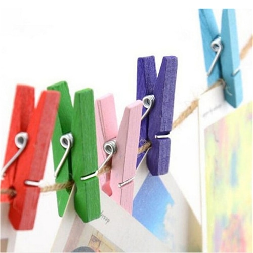Wooden Clips Mini Colorful Clips (50 Pcs) Wooden Clips Mini Colorful Clips (50 Pcs)