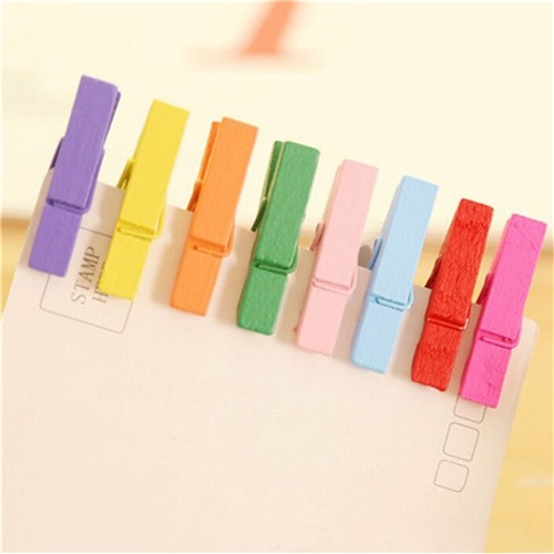 Wooden Clips Mini Colorful Clips (50 Pcs) Wooden Clips Mini Colorful Clips (50 Pcs)