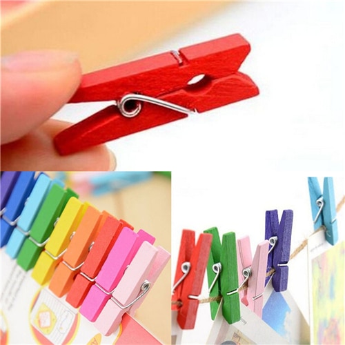 Wooden Clips Mini Colorful Clips (50 Pcs) Wooden Clips Mini Colorful Clips (50 Pcs)