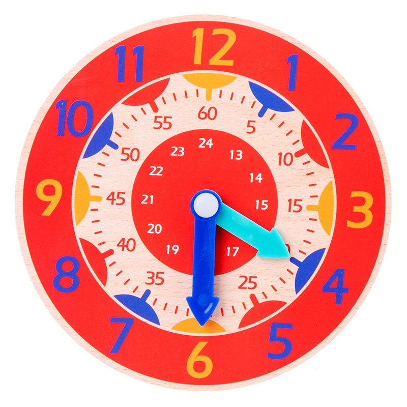 Wooden Clock Toy Preschool Teaching Aid Wooden Clock Toy Preschool Teaching Aid